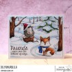 WINTER WOODLAND BACKDROP RUBBER STAMP
